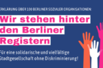 Thumbnail for the post titled: Mehr als 200 soziale Organisationen und Personen aus Berlin unterzeichnen Erklärung zur Unterstützung der Berliner Registerstellen